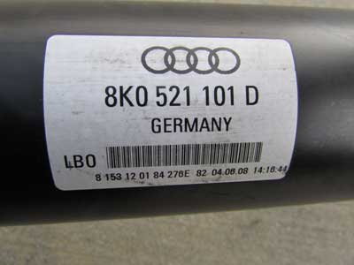Audi OEM A4 B8 Driveshaft 8K0521101D 2009 20105